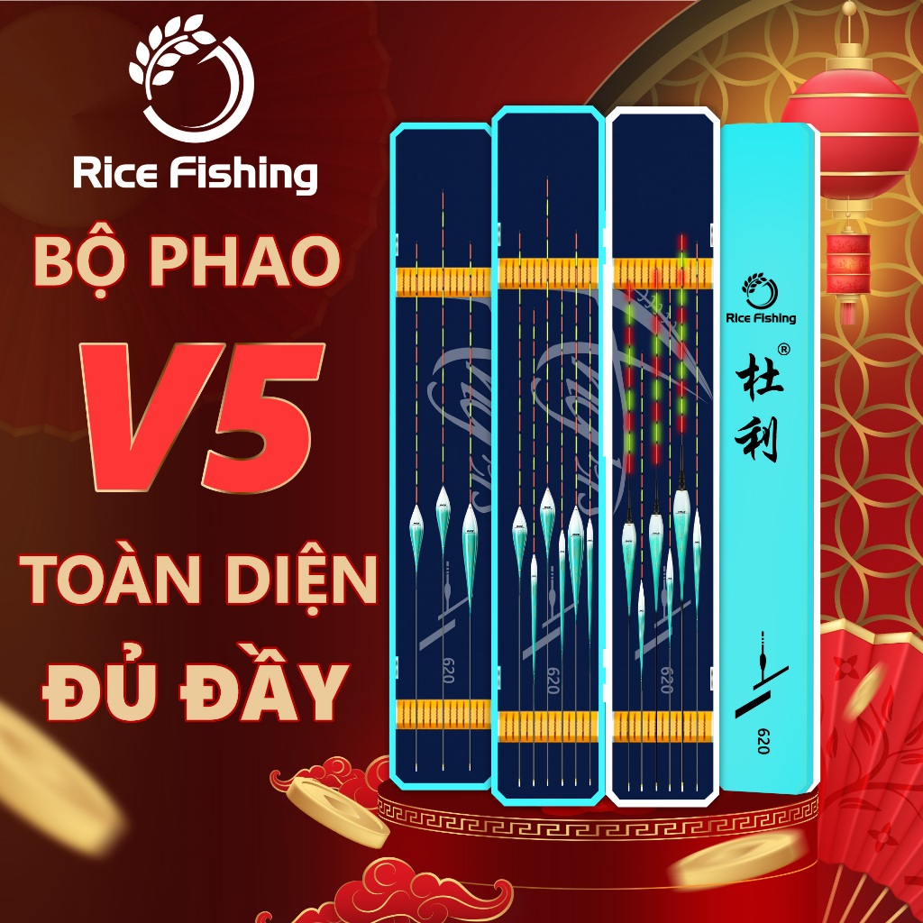 Bộ phao câu đài V5 câu chép, trắm, diếc, rô phi, săn hàng đầy đủ trọn bộ PC-43