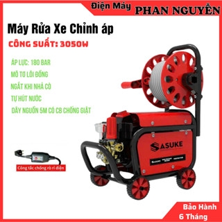  Máy xịt rửa xe Chỉnh Áp cao cấp Sasuke SSK-3050 Plus - 3050W - Có chống giật - Motor lõi đồng 100% Có rulo cuộn dây 