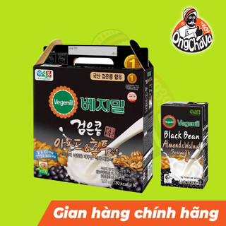 Khay 16 hộp sữa hạt đậu đen óc chó hạnh nhân vegemil 190ml