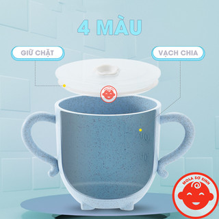 Cốc uống nước lúa mạch KÈM ỐNG HÚT 270ml cho bé