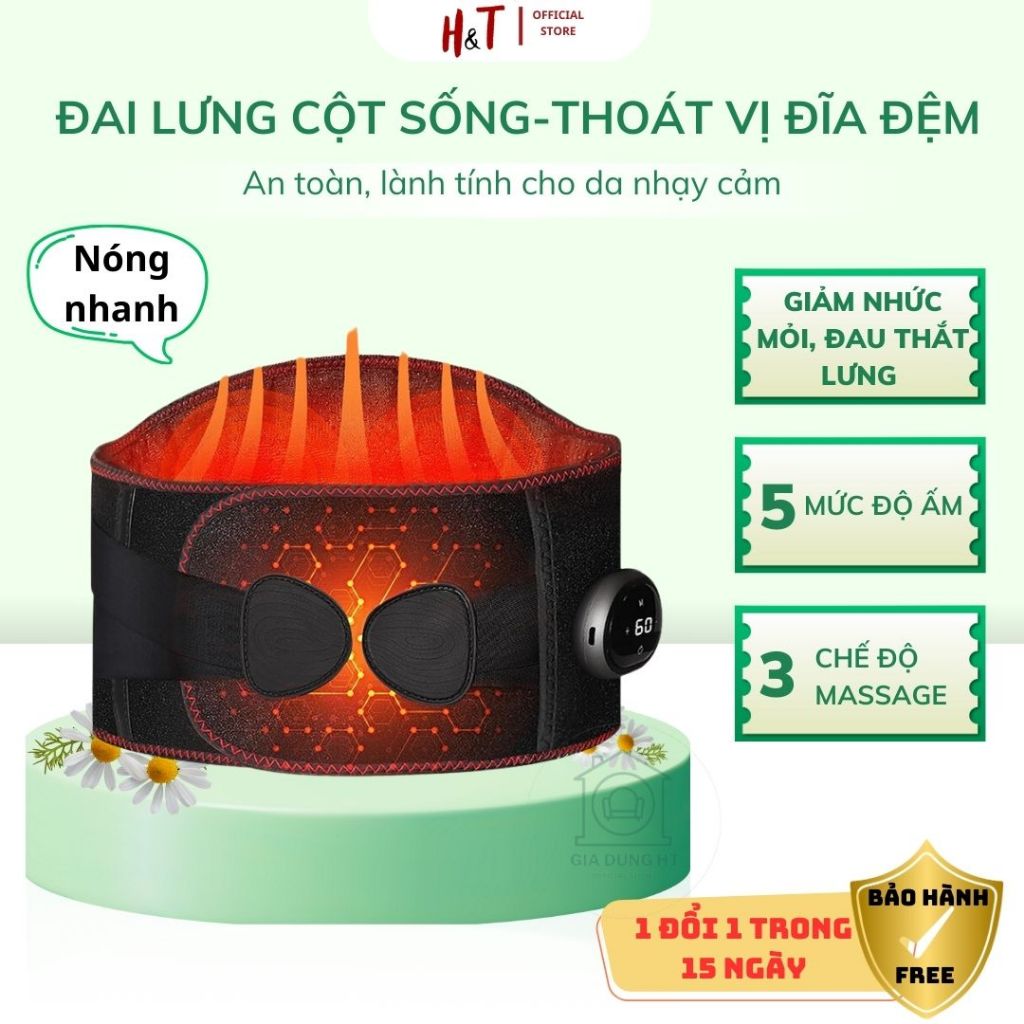 Đai lưng định hình cột sống, Đai massage thắt lưng hỗ trợ cho người bị đau lưng, thoát vị đĩa đệm