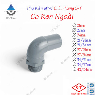 Co ren ngoài, co răng ngoài phi 21, 27, 34, 21/27, 21/34, 27/21, 27/34, 34/21, 34/27, 42/34mm. nhựa siêu thành