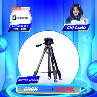 Chân đế máy ảnh tripod điện thoại YUNTENG VCT 668 và kèm theo remote, kẹp điện thoại