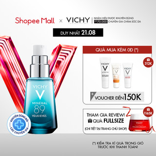 Dưỡng chất giàu khoáng chất giúp dưỡng ẩm, giảm quầng thâm cho vùng da quanh mắt Vichy Mineral 89 eyes repairing 15ml