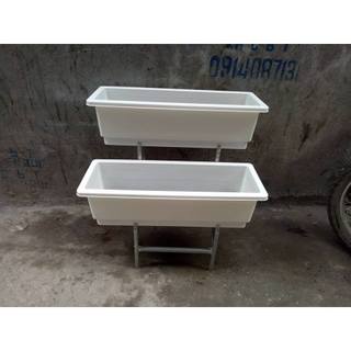 Kệ bậc thang trồng rau sạch 2 tầng cho chậu thông minh 67*24*20cm chưa gồm chậu