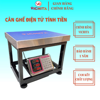 Cân Điện Tử VICHITA 150kg – 200kg – 300kg, Cân Bàn Chân Ghế Tính Tiền - Mặt Cân Bàn Phím Inox Tiếng Việt