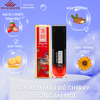 Son nước không chì Phấn Nụ Hoàng Cung, màu Đỏ Cherry quyền lực