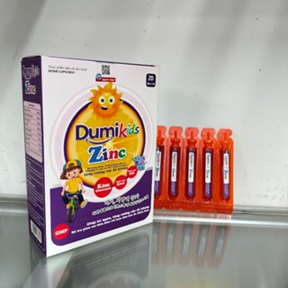 DUMIKIDS ZINC giúp bổ sung Kẽm, Thymomodulin, Vitamin C cho cơ thể, giúp ăn ngon, tăng cường sức đề kháng hộp 20 ống