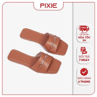 Dép bệt nữ bản ngang gắn khóa pixie x941