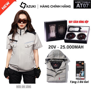 Áo Điều Hòa Nhật Bản AZUKI AT07 Bản Cộc Tay, Thời Gian Chạy Cực Lâu, Quạt Không Chổi Than Chống Nước, BH 12 Tháng