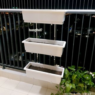 Combo giá móc treo chậu nhựa trồng cây trồng rau hoa ban công 3 tầng 2 tầng ban công chung cư - hoangtho87