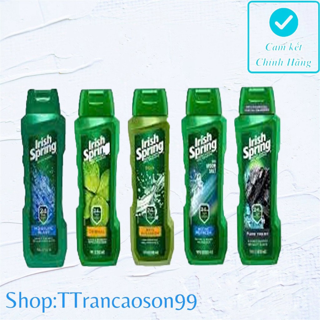 (Chính hãng)Chai Sữa Tắm nam Irish Spring 532ml va 887ml 5in1_Mỹ giữ ẩm cho da