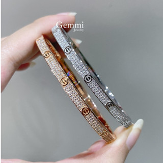 [Bạc 100%] Vòng Cati đính đá 1/2 vòng làm đặc Silver - Gemmi Jewelry