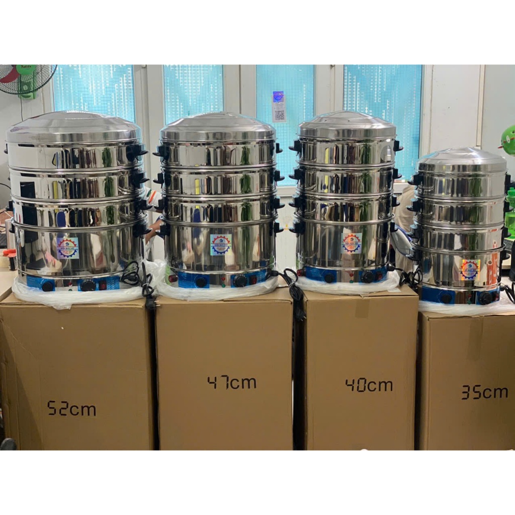 Nồi hấp bánh FLan chạy điện 40CM 3 tầng hấp