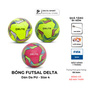 Bóng đá futsal 4D DELTA Semi F4 size 4 Tiêu Chuần FIFA da PU chơi trên sân cỏ nhân tạo, trong nhà