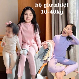 Đồ bộ dài tay thu đông cho bé, bộ giữ nhiệt tốt chất thun tăm mềm, co giãn tốt,