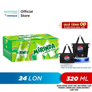 Thùng 24 Lon Nước Ngọt Có Gaz Mirinda Soda Kem (320ml/lon)