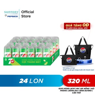 Thùng 24 Lon Nước Ngọt Có Gaz 7Up (320ml/lon)