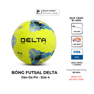 Bóng đá futsal DELTA Lite size 4 3696-4D từ da PU, chơi trên sân cỏ nhân tạo hoặc trong nhà