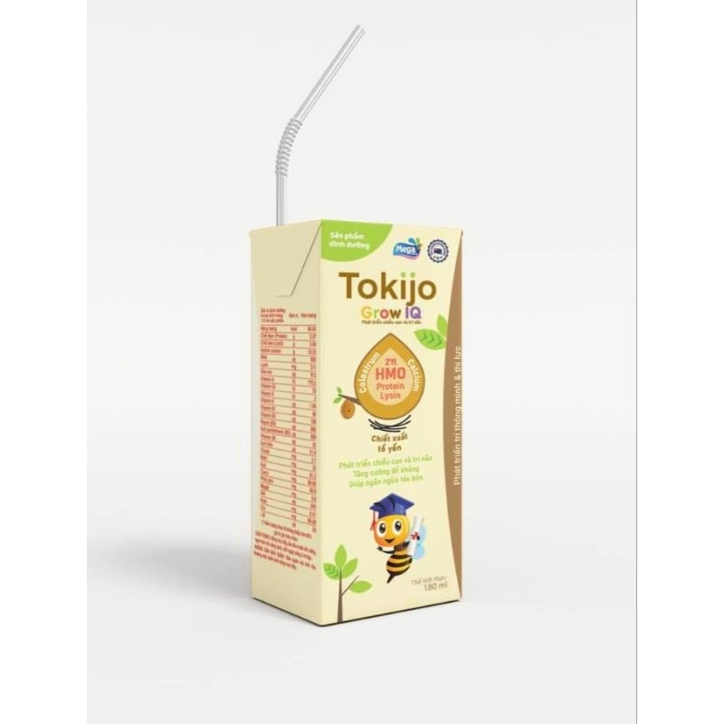Thùng 48 hộp Sữa pha sẵn Tokijo Grow IQ - 180ml