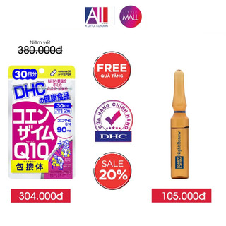 Viên uống chống lão hóa trẻ da DHC coenzyme q10 TẶNG Ampoule chống lão hóa Martiderm/ xịt khoáng Avene (Nhập khẩu)