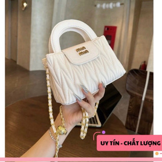   Túi xách nữ NHÚN QUAI XÁCH NEW kèm dây chuông sang chảnh  để vừa điện thoại size 20cm