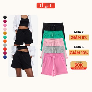 Quần short nữ, quần đùi nữ H&T chất da cá cotton 2 chiều, thấm hút mồ hôi tốt, mịn đẹp, nhiều màu sắc từ 21-46kg-QSBG015