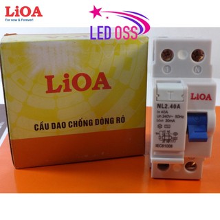 Cầu dao chống giật (APTOMAT) LIOA 25A - 32A - 40A dòng rò 30 mA, loại 2 cực (cầu dao chống dòng rò).