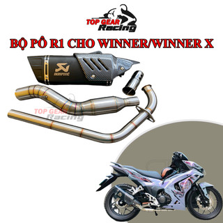 Pô R1 Cho Winner, Winner X Cổ Bầu Tổ Ong Inox 304 <TOPGEAR>