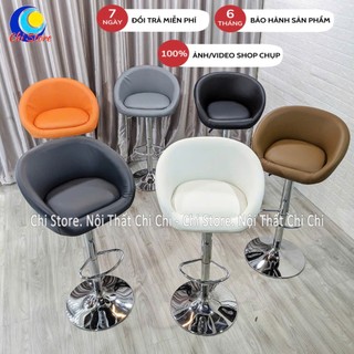 Ghế Ngồi Trang Điểm Chụp Hình Xoay 360 Độ, Ghế Makeup- Quầy Bar Chuyên Nghiệp Mẫu Da Liền Dày Dặn Chân To Khung Xịn