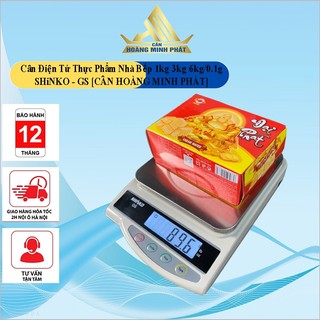 Cân điện tử thực phẩm nhà bếp chính xác 1kg 3kg 6kg/0.1g SHiNKO-GS. Dùng cho gia đình nhà hàng