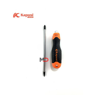 Tuốc nơ vít - Tô vít 2 đầu 6x150mm cán cao su chống trượt chống dầu Kapusi cao cấp Japan