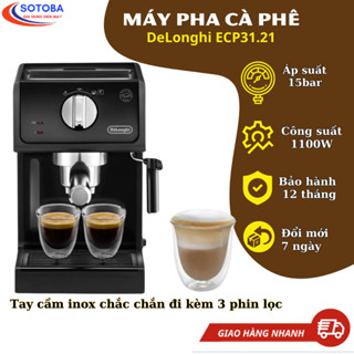 Máy pha cà phê DeLonghi ECP31.21, có vòi đánh sữa, 3 phin lọc, công suất 30-38ly/ngày, bảo hành chính hãng 12 tháng
