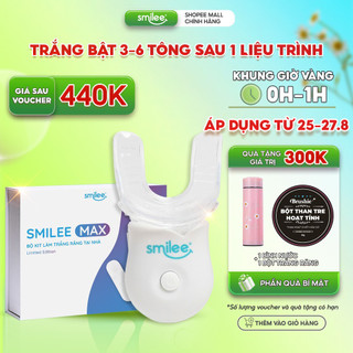 Trắng răng tại nhà Smilee Max, trắng từ 3 đến 6 tone sau 1 liệu trình, ngăn ngừa sâu răng, viêm nướu. Hàng chính hãng
