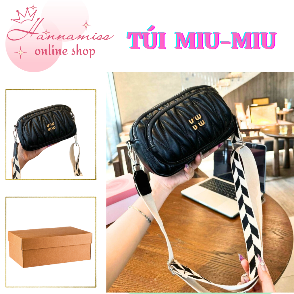 Túi xách nữ đeo vai Miu - Miu ,hàng quảng châu loại 1 ,Hanna miss