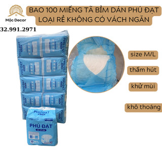 Tã Bỉm Dán Cho Người Già, Mẹ Sau Sinh Phú Đạt (Bao 100 miếng)