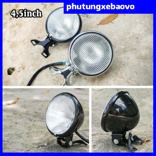 Đèn pha tracker, cafe racer, classic kim loại 4,5inch