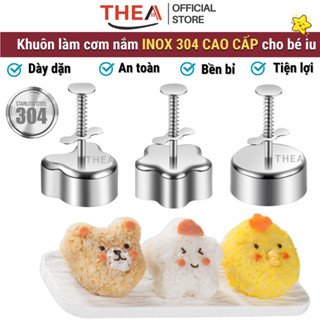 Khuôn ép làm cơm nắm tạo hình cuộn rong biển cho bé phong cách Onigiri Nhật Bản hình tam giác, trái tim, gấu – THEA