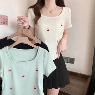 Áo thun BIGSIZE cổ U cherry M2595 55-95KG [BOON BOON BIGSIZE]