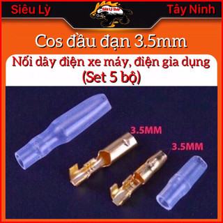 Cos Đầu đạn 3.5mm - Nối dây điện xe máy, ô tô (Túi 5 bộ)