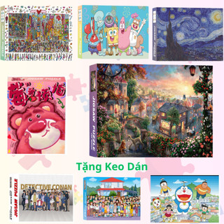 Tranh ghép hình 1000 mảnh hoạt hình và phong cảnh. Kích thước: 70x50 cm.Tặng kèm keo dán