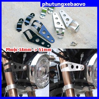 Tai bắt đèn pha phuộc USD, phuộc lớn, đầy đủ phụ kiện ốc vít đi kèm ( dùng cho ti phuộc từ 35mm tới 43mm}
