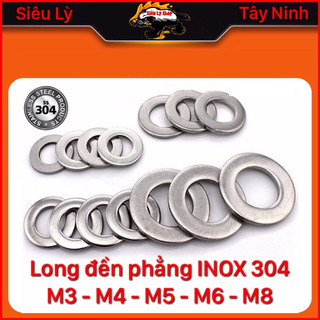 Long đền phẳng(vòng đệm) inox 304 size M3 M4 M5 M6 M8