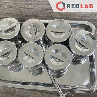 Hộp lưu mẫu inox, hộp gòn đúc phi 7.5cm cao 6cm dùng trong spa, y tế, thí nghiệm