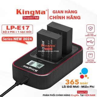 Bộ 2 Pin + Sạc Đôi LP-E17 Chính Hãng KINGMA. Dung Lượng 1040mAh. Phiên Bản Mới Nhất V3 ( Bảo Hành 12 Tháng )