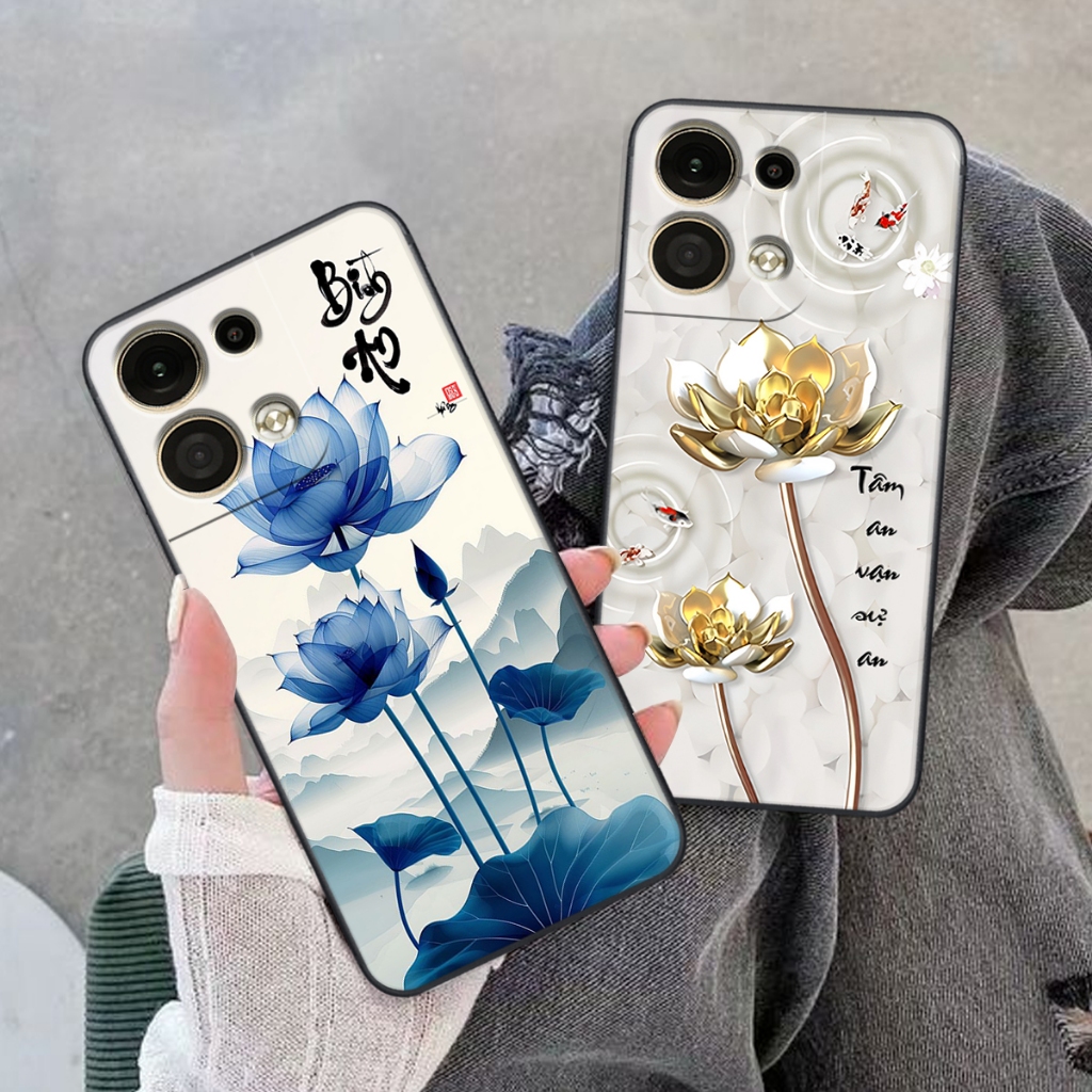 Ốp lưng cho Oppo RENO 8 5G/RENO 8 PRO 5G/RENO 8 PRO PLUS 5G mẫu thư pháp bông sen, chữ cha mẹ,bình a