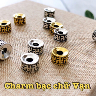 Charm bạc chữ Vạn - Phụ kiện mix vòng phong thuỷ