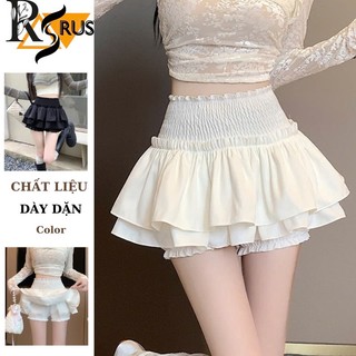 Chân Váy Xoè 2 Tầng Dáng Ngắn Lưng Chun Cạp Cao Quần Bí , Chân Váy Chữ A Form Xoè Sexy Phong Cách Hàn Quốc RUSY