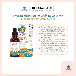 Vitamin tổng hợp hữu cơ Mary Ruth's Organic Toddler Multivitamin Liquid Drops 60ml cho bé từ 1-3Y