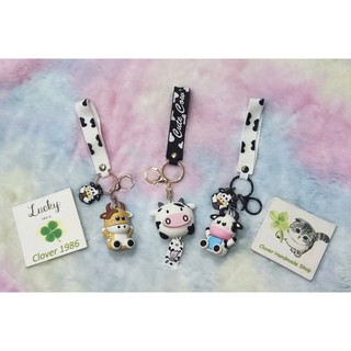 Móc Khoá bò sữa MKDT55 móc khoá đào cute móc khoá tag dễ thương
